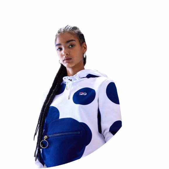 Fila Tops | Fila + Pierre Cardin Polka Dot Hoodie Sweatshirt | Color: Blue/White | Size: Xs | Mchayban's Closet